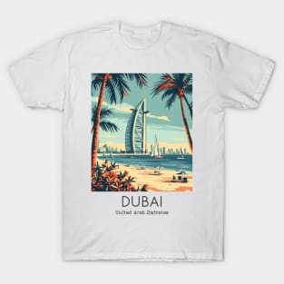 A Vintage Travel Illustration of Dubai - United Arab Emirates T-Shirt